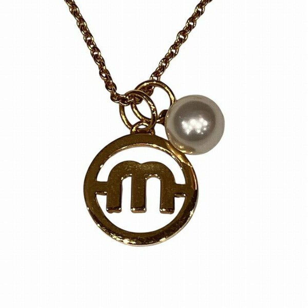 Miu Miu M Logo Pearl Necklace - Picture 4 of 9